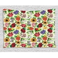 thumbnail image 1 of Floral Tapestry, Vibrant Colored Print of Rousing Summer Flower Bouquets Pattern on White Backdrop, Wall Hanging for Bedroom Living Room Dorm Decor, 60W X 40L Inches, Multicolor, by Ambesonne, 1 of 2