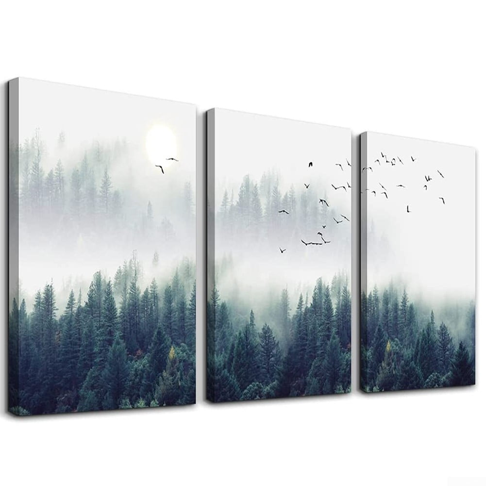3 Piece Canvas Wall Art for Living Room Trees Landscape Painting 12"x16"x3 MLINY Wall Decor