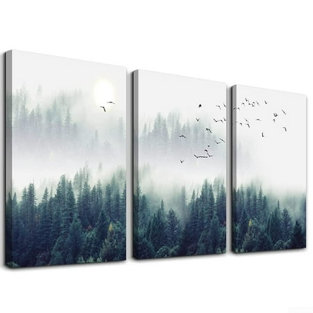 3 Piece Canvas Wall Art for Living Room- wall Decorations for Bedroom Trees Landscape painting- 12"x16"x3 Panels wall decor