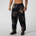 thumbnail image 3 of Havenx Mens Camo Sweatpants Camouflage Graphic Print Sweat Pant Elastic Waist Open Bottom Trousers with Pockets Hunting Casual Fashion Loose Fit Y2k Clothing,Black 2XL, 3 of 5
