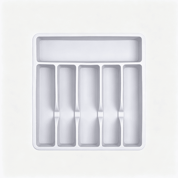 NORIZF Silicone Silverware Drawer Organizer – Non-Slip Utensil Holder for Kitchen Drawers | Cutlery Tray for Forks, Knives, Spoons & More | Durable, Bpa-Free, Easy to Clean – White