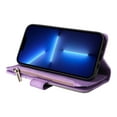 thumbnail image 4 of TECH CIRCLE Wallet Case for iPhone 13 Pro Max, iPhone 13 Pro Max Case for Women Men Durable PU Leather Kickstand Magnetic Buckle Flip Folio Strap Wristlet Zipper Card Holder Phone Cases,Purple, 4 of 8