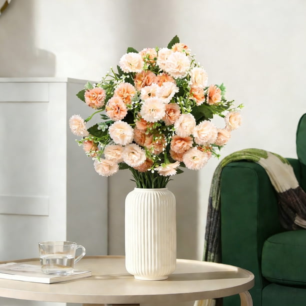 Flores artificiales, flores falsas, flores de imitación, juego de regalo para mujeres, pequeñas flores artificiales Dianxing de alta gama, hortensias, claveles, decoración para bodas, hogar, artículos