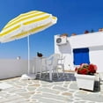 thumbnail image 6 of Yellow And White Striped Hexagon Patio Umbrella, 6 of 7