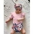 thumbnail image 2 of Baby Girl Outfits Short Ruffle Romper Floral Pants Summer Outfits Cute Baby Girl Clothes 3-6 Months, 2 of 7