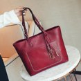 thumbnail image 3 of Bolsa Mujer Ocio Borla PU Moda Bolso de hombro de gran capacidad (Jujube Red)-180269.03 JShteea Para Estrenar, 3 of 6