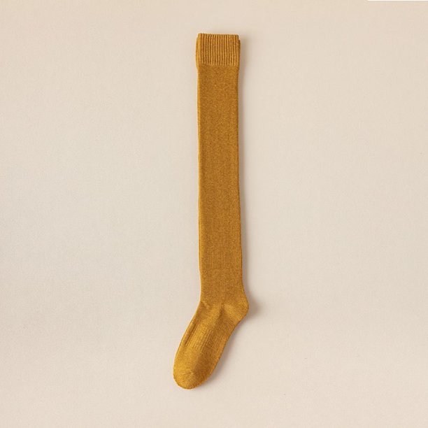 Calcetines gruesos y cálidos por encima de la rodilla para mujer, calcetines gruesos de rizo de estilo otoñal e invernal, medias altas hasta la mitad del muslo con forro polar para mujer