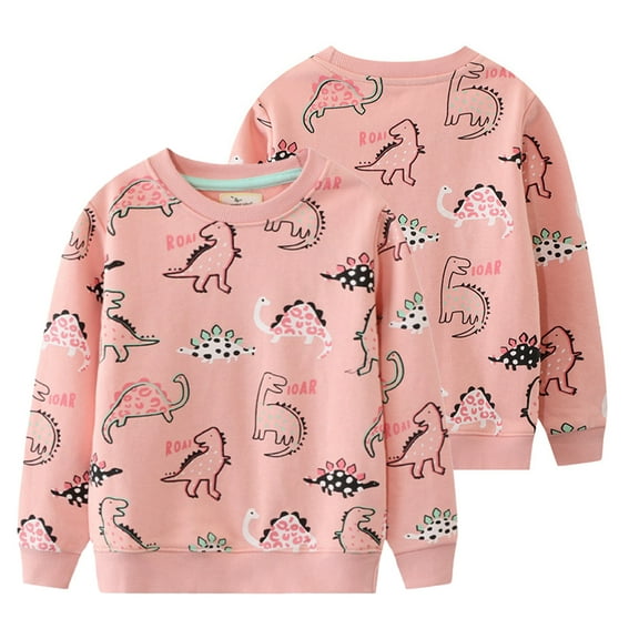 Esaierr Toddler Girls Crewneck Sweatshirt Kids Pullover Sweatshirt Long Sleeve Thick Shirt Tops for 2-7Y