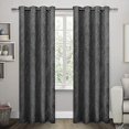 thumbnail image 1 of Exclusive Home Curtains Twig Insulated Room Darkening Blackout Grommet Top Curtain Panel Pair, 54x96, Charcoal, 1 of 7