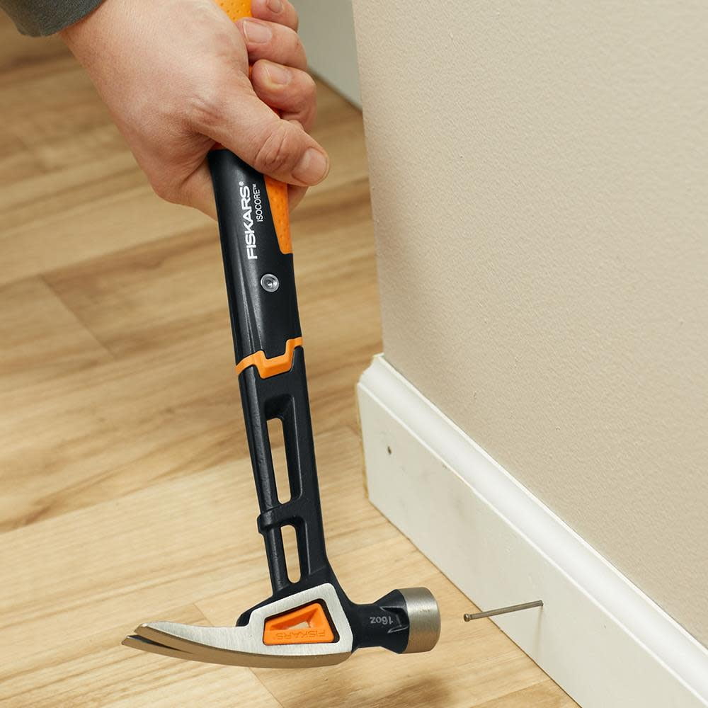 Fiskars 16 Ounce Heading Hammer (13.5 Inch), Black and Orange, 1 Count
