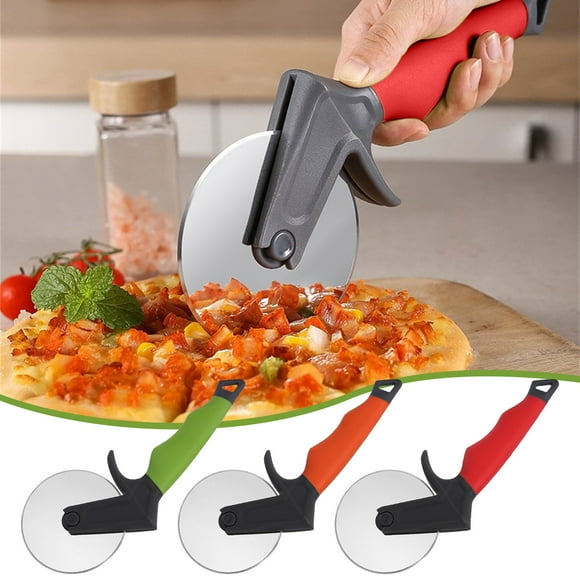 pstuiky Pizza Rouleau à en Acier Inoxydable Couteau Coupe-Roue Outil de Pâtisserie Commercial et Domestique Fente Pâte Pizza Lasagne Fudge Antidérapant Poignée Ergonomique