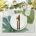 thumbnail image 3 of Summer Placemats Set of 4 Linen Tropical Leaves Place Mat Washable Non-Slip Heat Resistant 12×18 Inch Thick Linen Place Mats Decorative Fabric Table Mat for Dining Table, 3 of 6