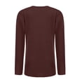 thumbnail image 3 of MAWCLOS Ladies Tee Crew Neck T Shirt Long Sleeve T-shirt Women Loose Tunic Blouse Work Tops Wine Red XXL, 3 of 5
