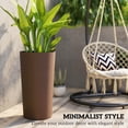 thumbnail image 5 of Outsunny Set of 2 Large Outdoor Planters, 29" Tall Weather Resistant PP Flower Pots for Patio, Garden & Porch, Stackable UV Resistant Brown Tapered Pots for Indoor & Outdoor Use, 5 of 8