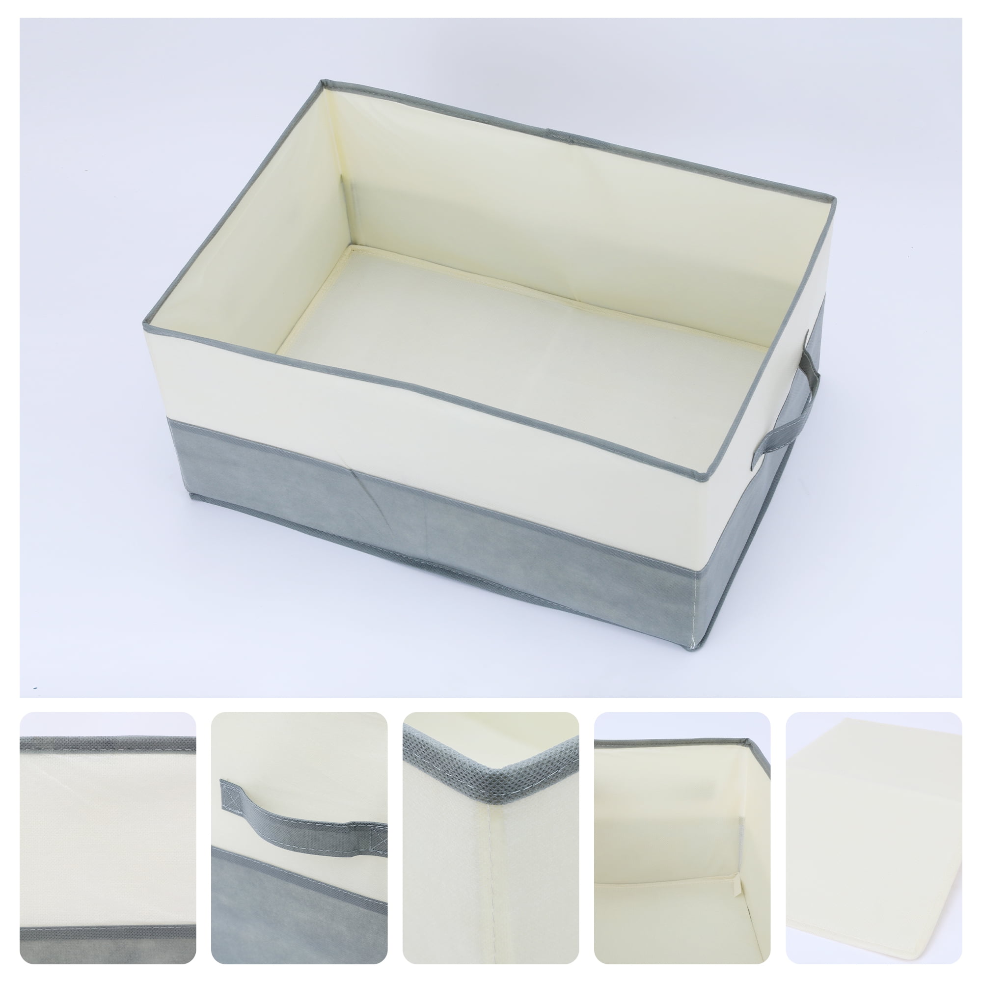 Unique Bargains Fabric Storage Cube Storage Bin Storage Basket Grey 19.7*13.8*9in