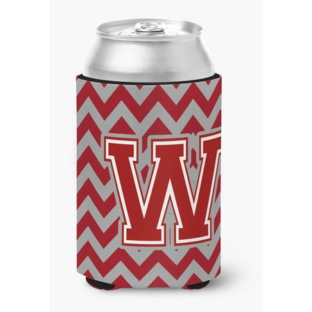 

Letter W Chevron Maroon and White Can or Bottle Hugger