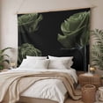 thumbnail image 3 of Sage Green Rose Tapestry for Bedroom Wall Hanging Tapestry, Vintage Abstract Garden Flower Floral Black Ceiling Backdrop Tapestries Poster Blanket Wall Decor for Teens Room Living Room Dorm 51" x 59", 3 of 8