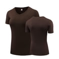 thumbnail image 5 of FNFYFH Women's Short Sleeve Workout Shirts V Neck Stretch Slim Fitted Basic Tees Yoga Gym Quick Dry Athletic Tshirts, 5 of 5