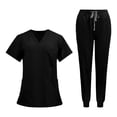 thumbnail image 4 of Conjunto de uniformes de enfermería Salvador trajes de trabajo de enfermería Negro L, 4 of 10
