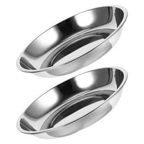 HEMOTON  2 Pcs Indoor Cat Dishes and Bowls Stainless Steel Pet