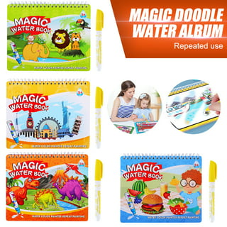 Lnkoo Paint with Water Coloring Books for Toddlers, Magic Water Panting Books-Reusable Water Reveal Activity Books for Kids, Gift for Girls and Boys