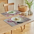 thumbnail image 5 of Fenyluxe Flowers Linen Table Mat Set of 4 for Dining, Kitchen, Restaurants, Hotels - Heat Resistant and Easy to Clean - Elegant Home Decor 18x12in, 5 of 8