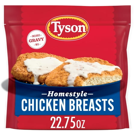 Tyson Homestyle Chicken Breasts with Gravy Mix, 22.75 oz (Frozen, Fully Cooked)