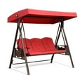 thumbnail image 5 of PURPLE LEAF 3-Seat Deluxe Outdoor Patio Porch Swing with Weather Resistant Steel Frame, Adjustable Tilt Canopy, Cushions and Pillow Included, Terra, 5 of 13