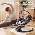 thumbnail image 6 of Baby Swing, Portable Bluetooth Infant Swing with Timer, 5 Speeds, 10 Lullabies, 5-Point Harness, Black, 6 of 8