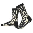 thumbnail image 2 of KLL Abstract Cat Faces Pattern Print Cool Socks Men's Women's Crew Socks Funny Crazy Novelty Stockings, 2 of 7