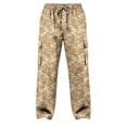 thumbnail image 4 of Cargo Pants for Men Camouflage Print Straight Leg Drawstring Elastic Waist Multiple Pockets Outdoor Pants, 4 of 7