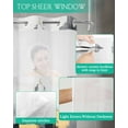 thumbnail image 4 of No Hook Shower Curtains with Snap in Liner, Grey Yellow Waterproof Fabric Shower Curtain, Minimalist Style Oil Painted Modern Double Layers & See-Through Top Window Bathroom Curtains 66''x72'', 4 of 6