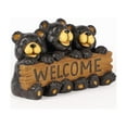 thumbnail image 2 of Hi-Line Gifts Bear Family Holding Welcome Sign Outdoor Garden Statue - 14.5" - Black, 2 of 6