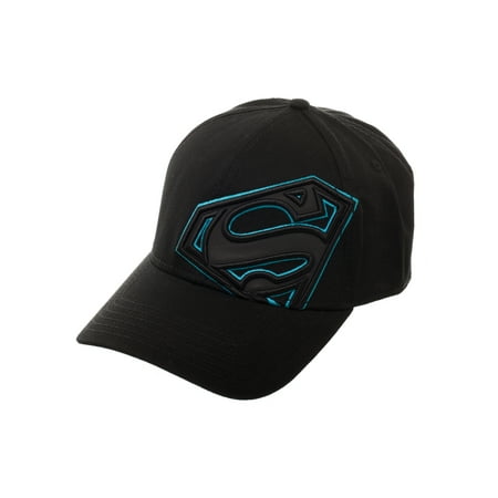 Reflective Superman Emblem Stretch Fit Cap with Curved Bill and HD Embroidery