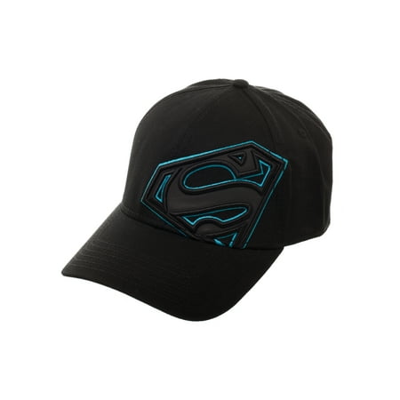 - Reflective Superman Emblem Stretch Fit Cap with Curved Bill and HD Embroidery