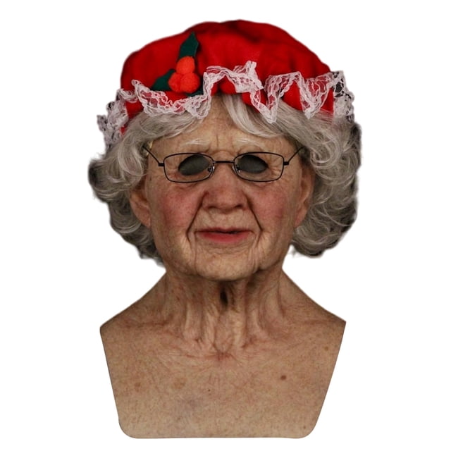 Peluca de abuelo de Halloween, máscara de anciano, cubierta para la cabeza, máscara de horror de cabeza de anciano calvo