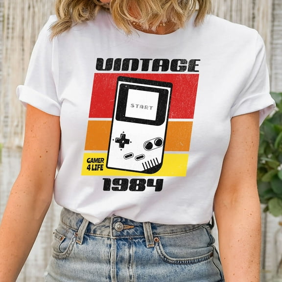 Vintage 1984 birthday shirt, Gamer birthday shirt, Gameboy birthday, Vintage Shirt for Men and Women, 40th Birthday shirt for Men and Women (Colors:Soft Cream; Sizes:2XL;)