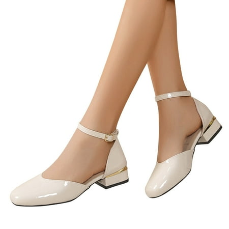 

ãYilirongyummã Beige 37 Sandals Women Sandals For Women Ladies Slip On Mules Block Heels Sandals