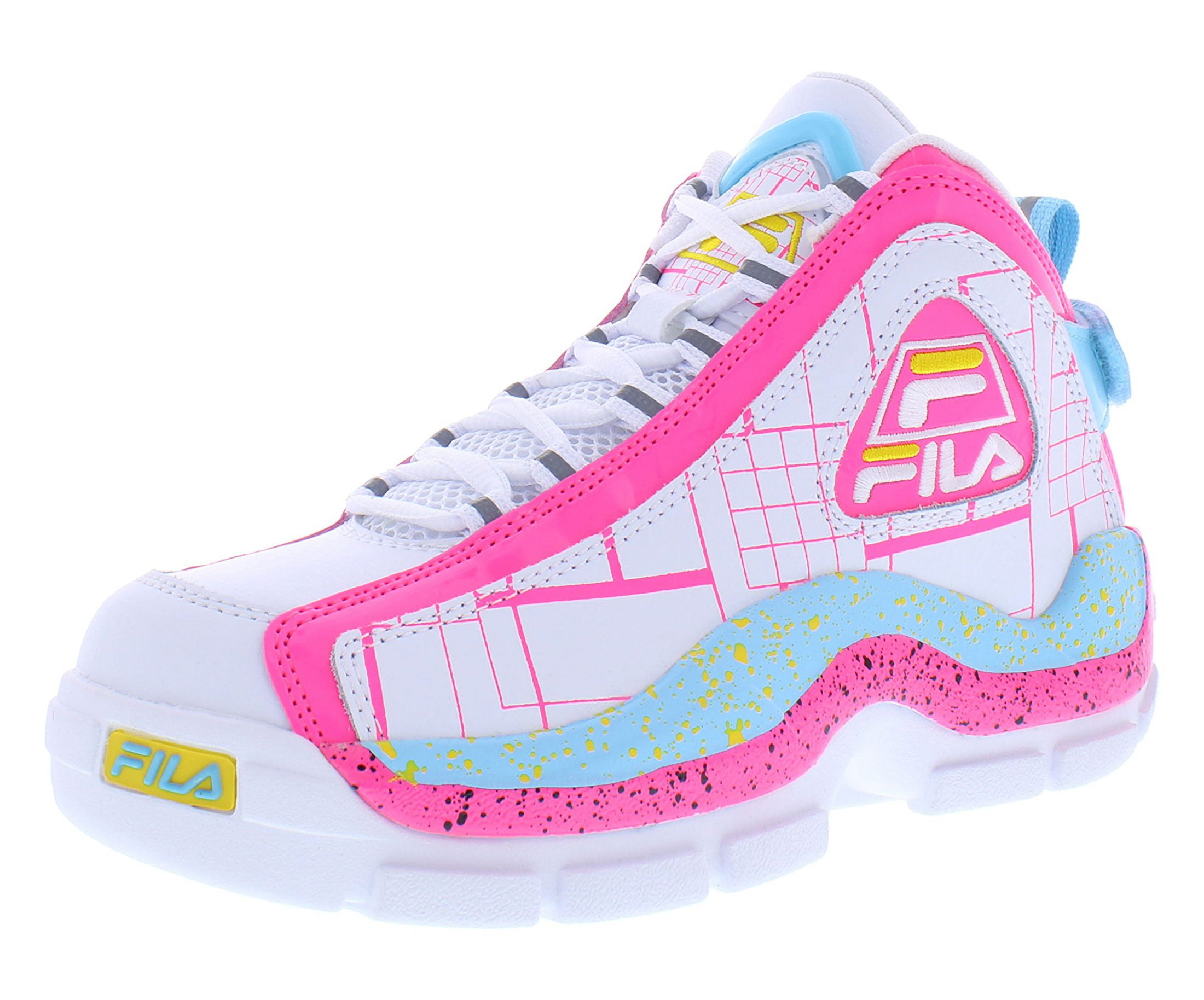 Fila Grant Hill 2 Girls Shoes Size 4.5, Color: White/Pink/Blue