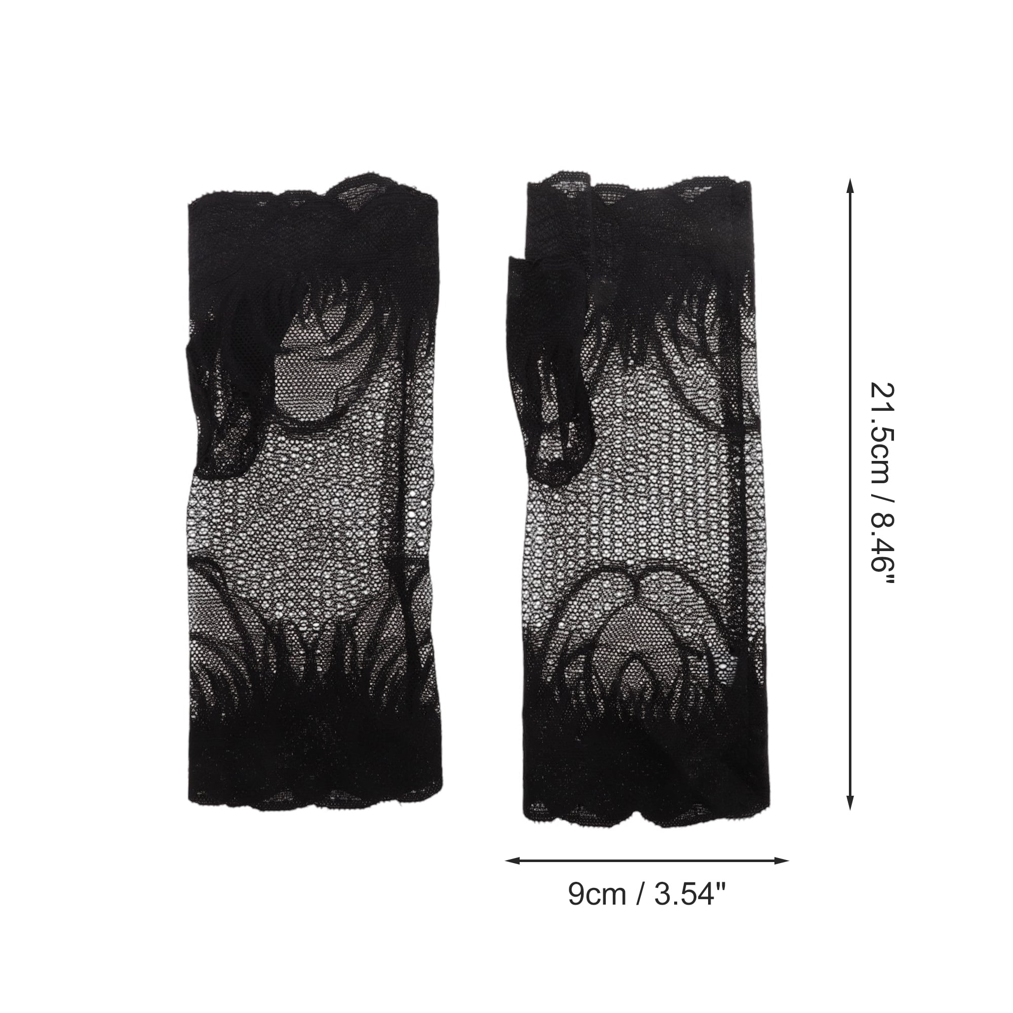 Unique Bargains Anti-slip Lace Manicure Gloves 1 Pair Black