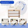 thumbnail image 5 of 3-in-1 Chenille Sleeper Sofa Bed with USB Ports and Cup Holders, 61" Convertible Pull Out Couch with Adjustable Backrest and Storage Rack, Modern Futon Sofa Loveseat for Living Room, Beige, 5 of 8