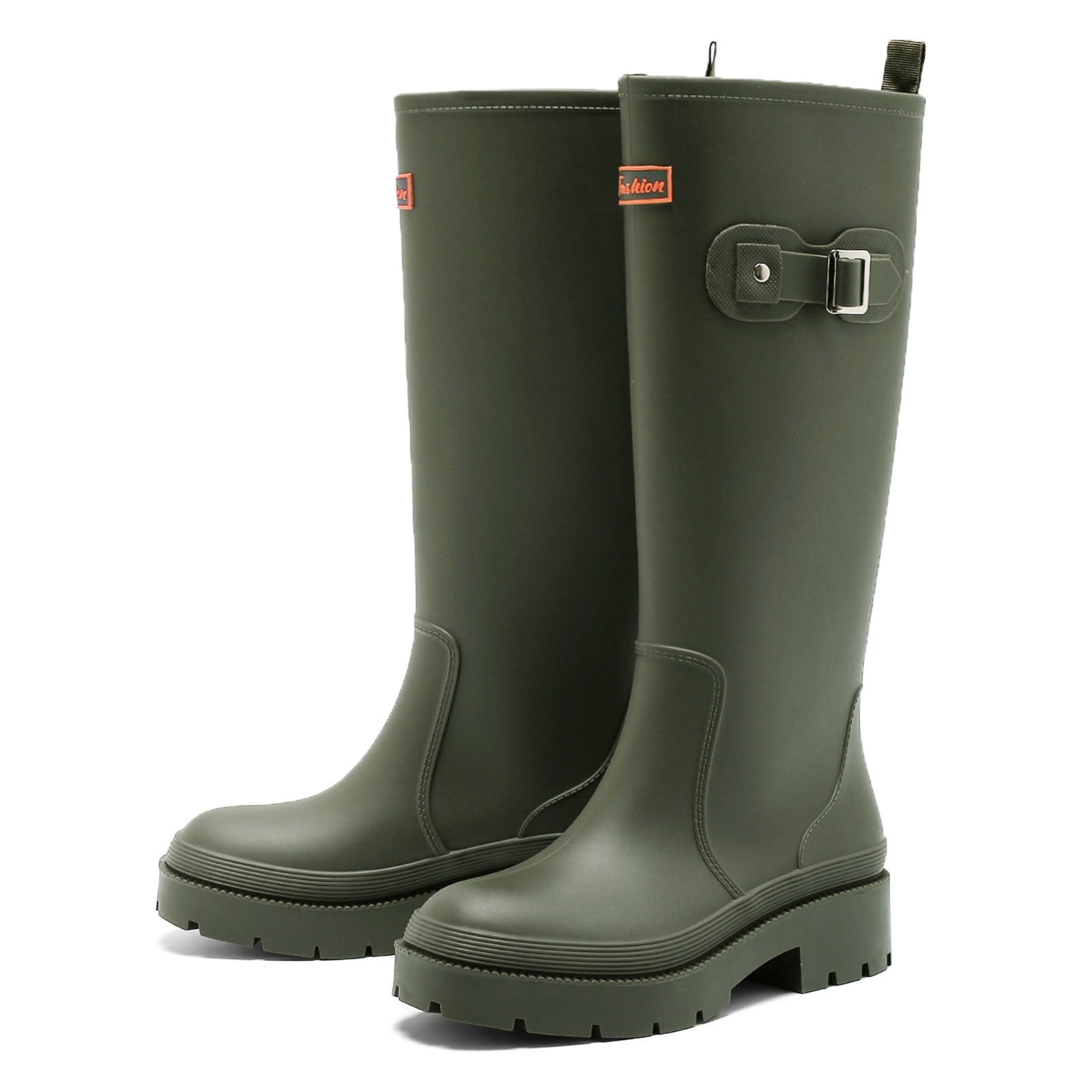 HSBDNZQ Rain Boots for Women, Waterproof Knee-High Rubber Boots Anti-Slip Garden Muck Boots Tall Water Shoes for Camping Fishing Farming Work Outdoor