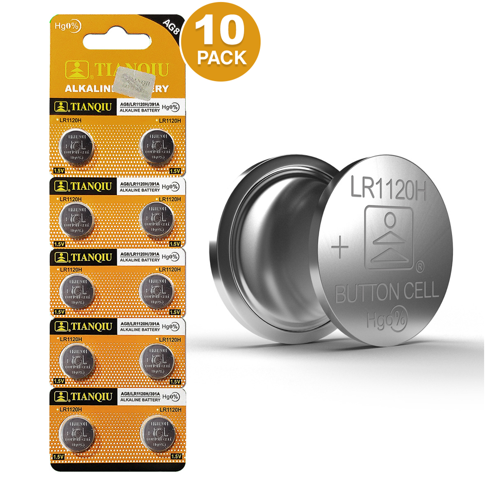 Tianqiu LR1120 AG8 391A LR1120H 1.5V Alkaline Coin Cell Batteries (10 ...