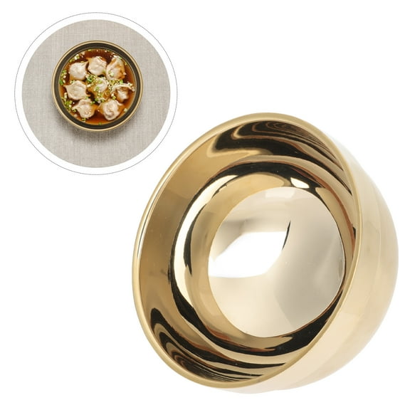COOPHYA Round Golden 1Pack Stainless Steel Mixing Bowls Perfect For Kitchen And Food Preparation