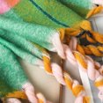thumbnail image 5 of Bufanda de cuadros de lujo para mujer, cálida bufanda de cachemira con bolas de pelo, pashmina, bufandas femeninas, chal con borlas, diseño nuevo 2023, 5 of 5