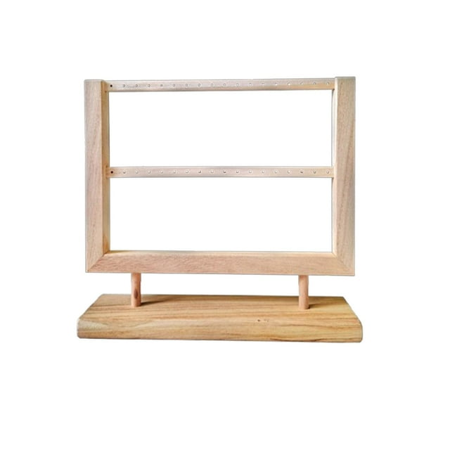 Bunblic Earring Display Stand Hanging Rack Crafting Ornament Jewelry Organizer Earrings Organizer Hanger for Dresser Showcase Store , 2 layer