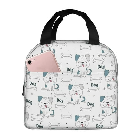 Insulated Lunch Bag for Women Men - Cute Dog cartoon Leakproof Cooler Lunch Box for Women Men  Lunch Tote Bags for Work School Picnic Travel