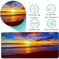 thumbnail image 6 of Sunset Beach Desktop Gaming Mouse Pad XXL Extended Stitched Edges Mousepad Large Size Scenery Mouse Mat Rectangular Non-Slip Rubber Base Office Desk Pads(Size:31.5x11.8in), 6 of 6
