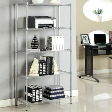 Kepooman 5-Tier Adjustable Steel Wire Shelving, Metal Storage Rack for 551 lbs Capacity, 30" W x 14" D x 60" H, Organizer Wire Rack,, Silver Gray