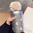 thumbnail image 1 of Cute Stainless Steel Water Bottle with Straw Silver, 1 of 7
